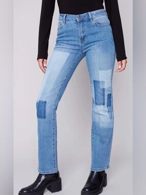 Charlie B straight leg patchwork jeans women’s size 0